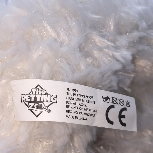 The Petting Zoo White Fluffy Plush Stuffed Animal Girl Puppy Dog Purple … - Picture 7 of 11